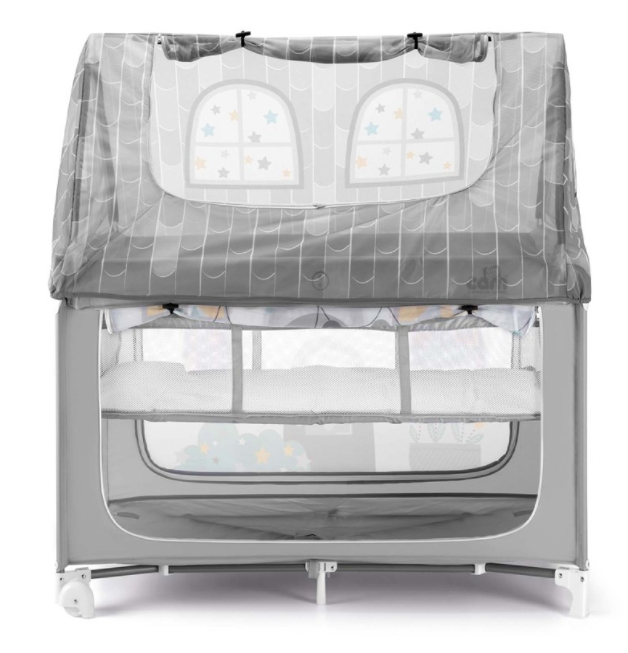 CAM Travel Cot, Daily Sweet Dreams -  Gray - from 0 to 36 months, 2 castors, Travel Bag, Compact Folding, Large Pocket, Baby Bed, Baby Cot, practical and compact go-anywhere travel cot