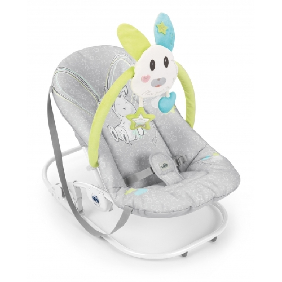 Cam - Giocam Baby infant rocking, bouncer, Sway Gentle Swaying, motion baby, rocker, rocking, support,  portable, safety, cradle, Adjustable 3-position backrest, Soft fabric cover form 0-9 kg - Grey