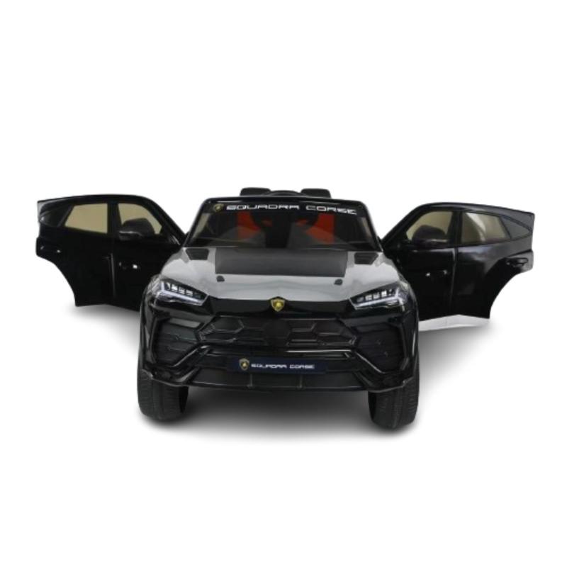 VIP STARS -Licensed Lamborghini 12V7ah Battery, Leather seats, real rubber tires, highest quality, original and real lamborghini, Music, Light & USB, Electric Car, drive 12 months above - Black