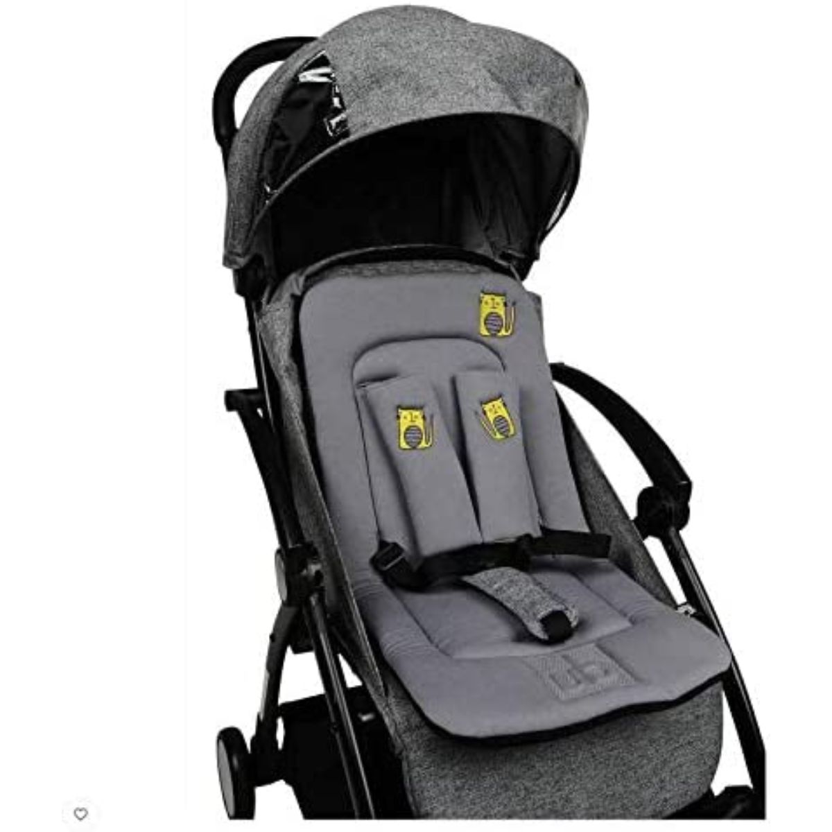 Ubeybi Stroller Cushion Set - Black / Gray  / With Belt Pad