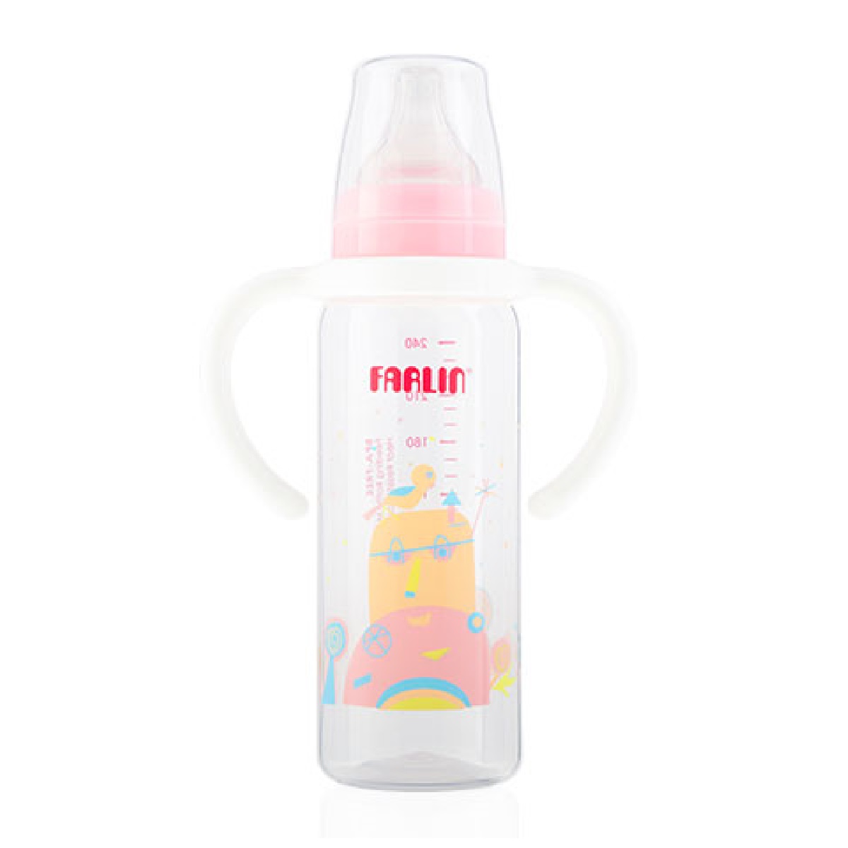 Farlin - PP Standard Neck Feeder 240ML W/ Handle - Pink