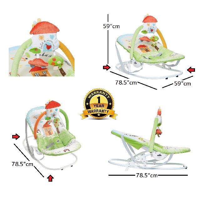 Cam - Giocam Baby infant rocking, bouncer, Sway Gentle Swaying, motion baby, rocker, rocking, support, portable, safety, cradle, Adjustable 3-position backrest, Soft fabric cover form 0-9 kg - Beige