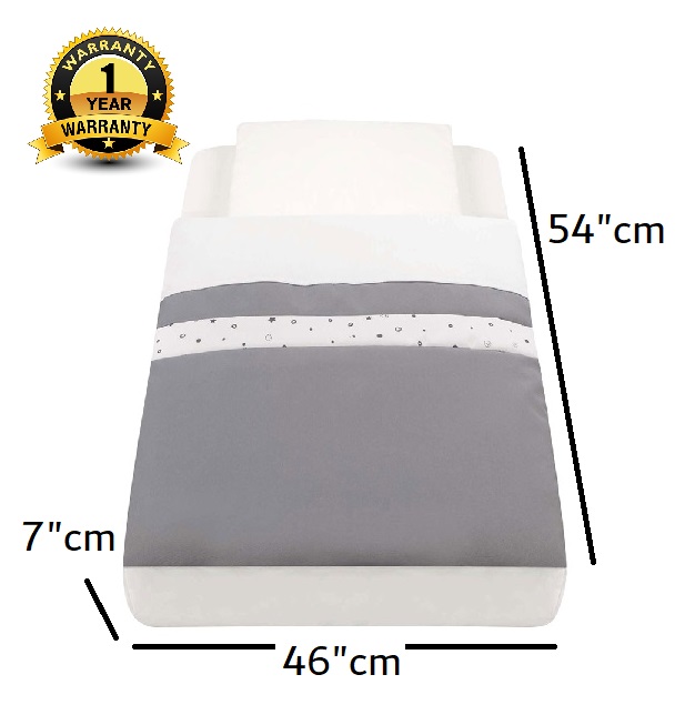 Cam - Baby Bedding set, Baby warm Duvet and Duvet cover, Baby bed, For Baby cot, Baby Bassinet, Soft Pillowcase and mattress cover, 1.1 kg, 4 pcs - Ash Grey