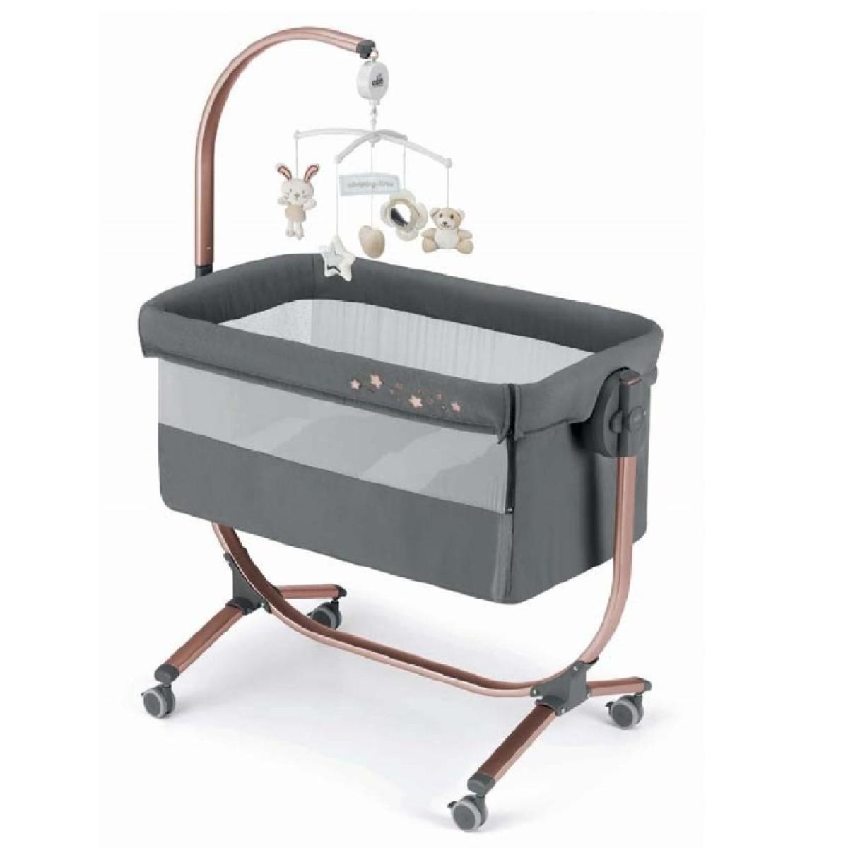 Cam - Cullami - Cradle with co-sleeping function - Suitable for every bed Grey and Rose Gold