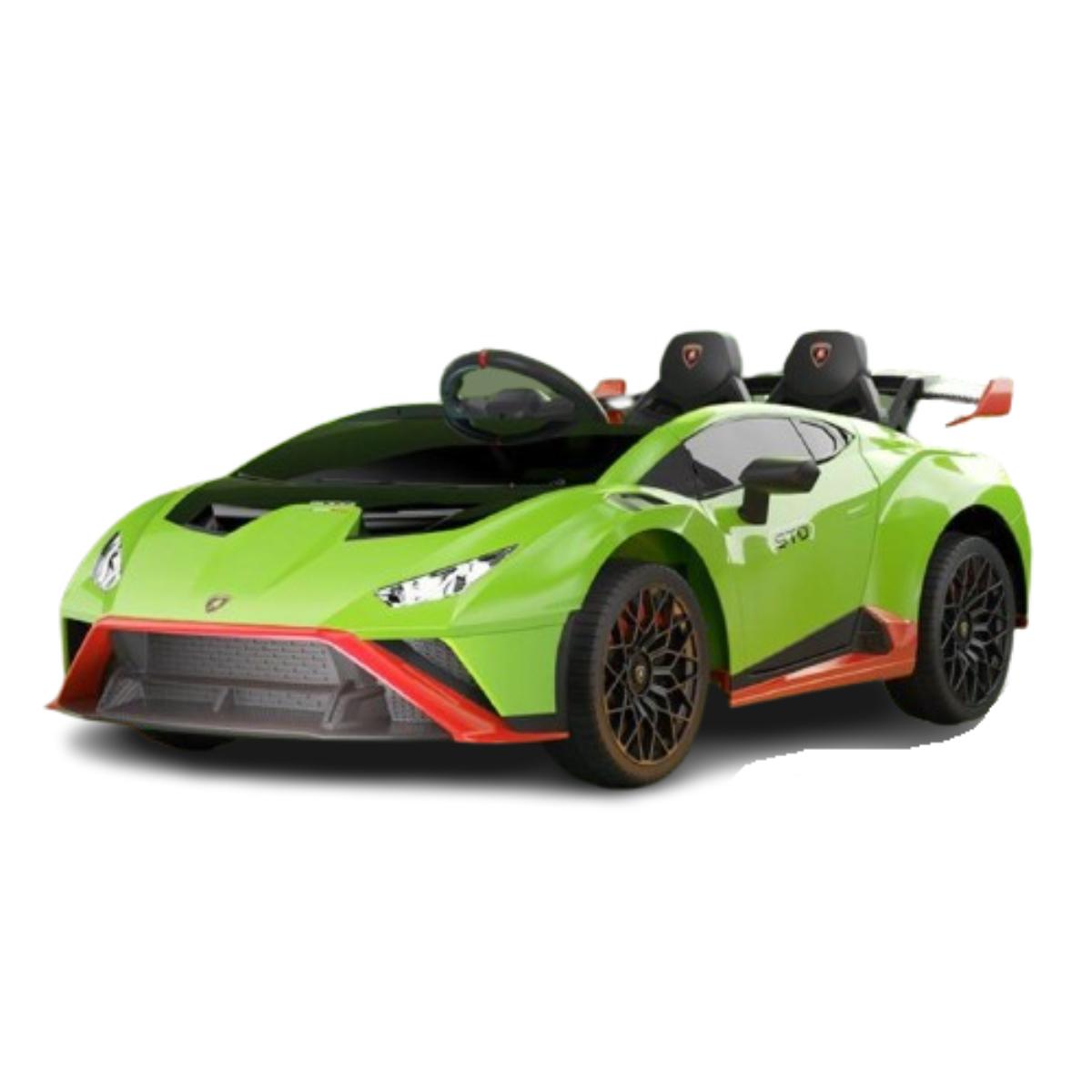 VIP STARS -Licensed Lamborghini 24V775 Battery, Leather seats, real rubber tires, highest quality, original and real lamborghini, Music, Light & USB,  Electric Car, drive 12 months above - Green