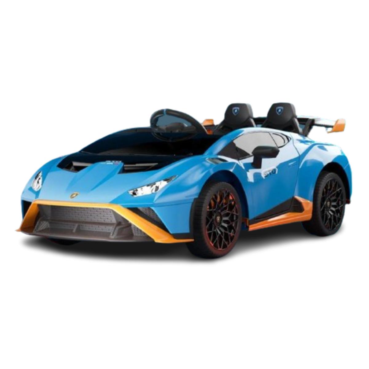 VIP STARS -Licensed Lamborghini 24V775 Battery, Leather seats, real rubber tires, highest quality, original and real lamborghini, Music, Light & USB, Electric Car, drive 12 months above - Blue