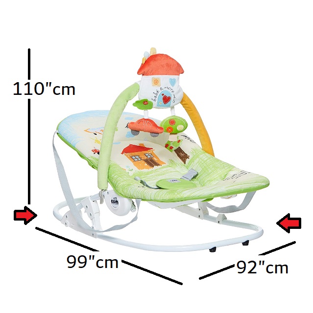 Cam - Giocam Baby infant rocking, bouncer, Sway Gentle Swaying, motion baby, rocker, rocking, support,  portable, safety, cradle, Adjustable 3-position backrest, Soft fabric cover form 0-9 kg - Grey