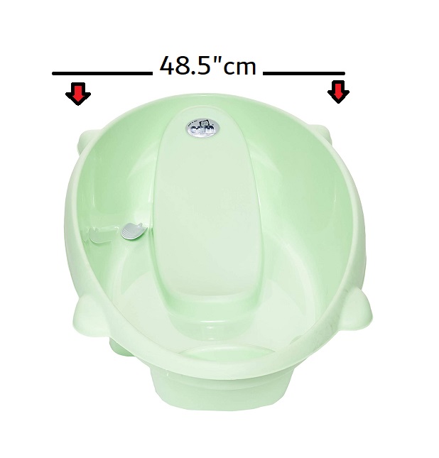 Cam Bollicina Baby Bath Tub - Green, 1 PC - from 0 to 12 months, Support Feet and Plug to drain the water, Newborn bath tub for baby, portable baby bathtub, made in italy