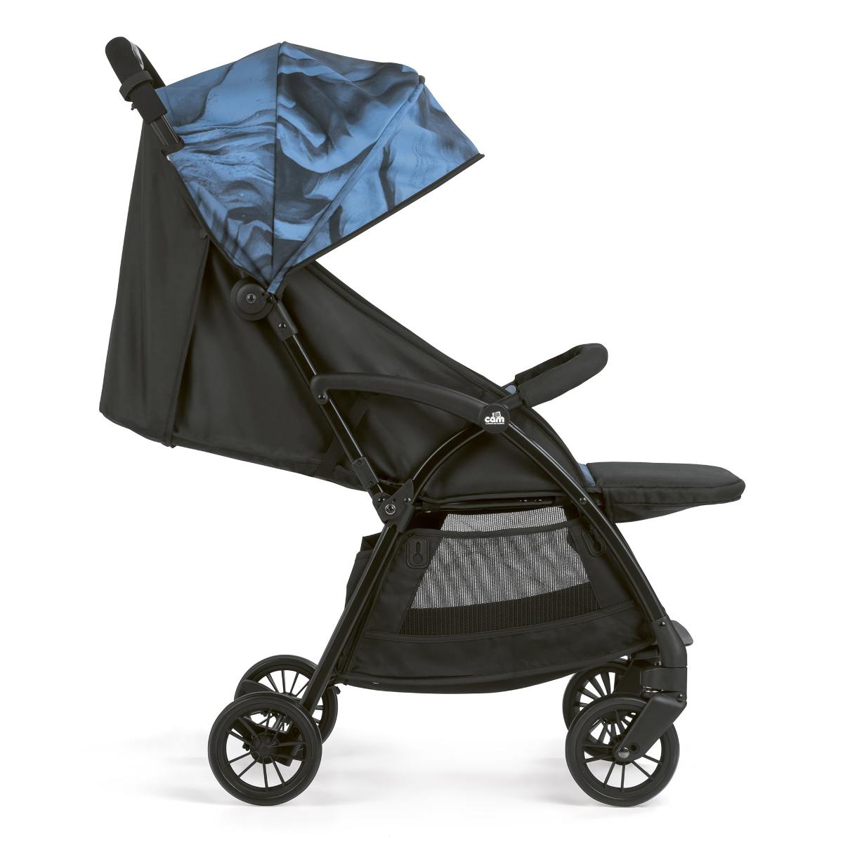 Cam - Giramondo Stroller - Blue Statue,  Baby Stroller, Lightweight, Adjustable Seat, Four Wheels, Strollers, Aluminium frame, 5-point safety harness, Easy to carry, Super compact folding.