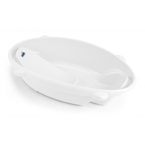 Cam Bollicina Baby Bath Tub - White, 1 PC - from 0 to 12 months, Support Feet and Plug to drain the water, Newborn bath tub for baby, portable baby bathtub, made in italy