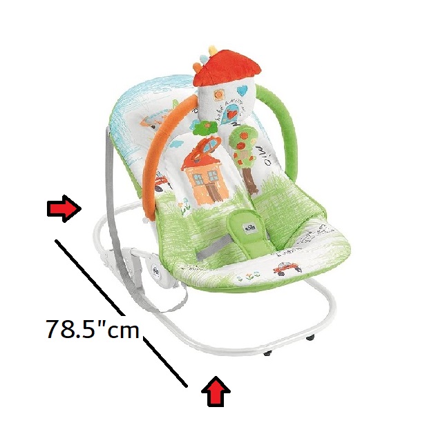 Cam - Giocam Baby infant rocking, bouncer, Sway Gentle Swaying, motion baby, rocker, rocking, support, portable, safety, cradle, Adjustable 3-position backrest, Soft fabric cover form 0-9 kg - Beige