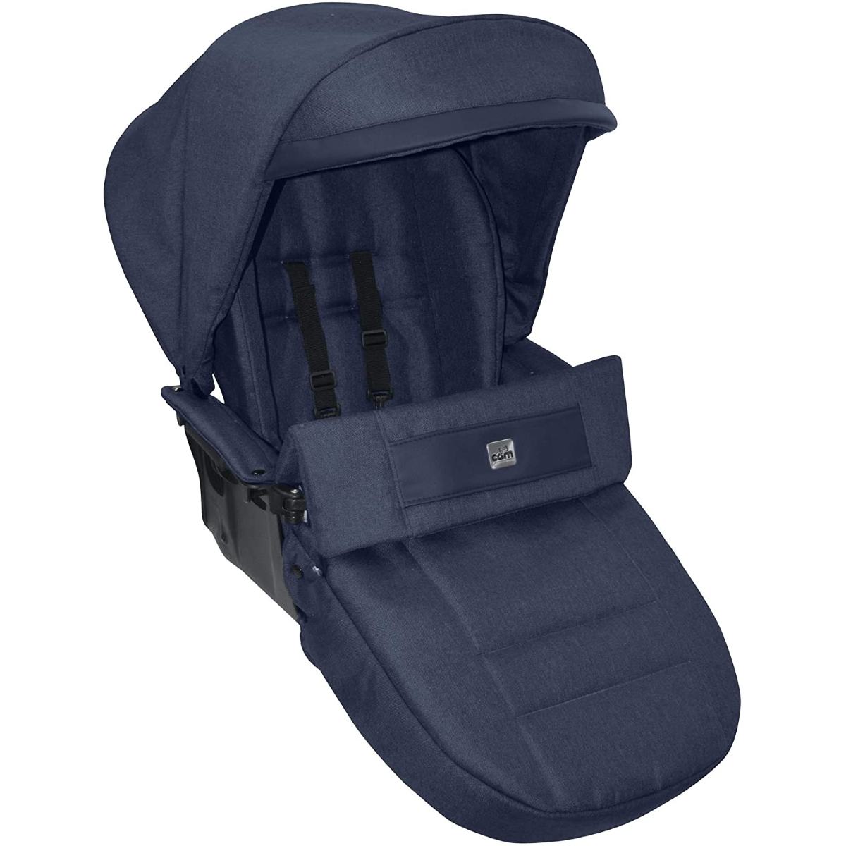 Cam Dinamico Up Frame + Modular Smart  Travel System - Navy Blue, from 0 to 4 years old (22 kg.),  Spacious and deeper carrycot, Aluminium frame, Portable and compact folding, made in Italy. 