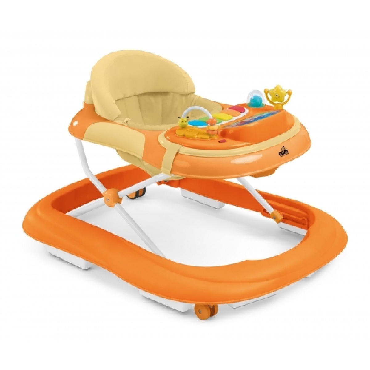 Cam - Giocando Baby Walker, kids, toddler, push, learning, round, activity walker, adjustable, foldable - Oranges