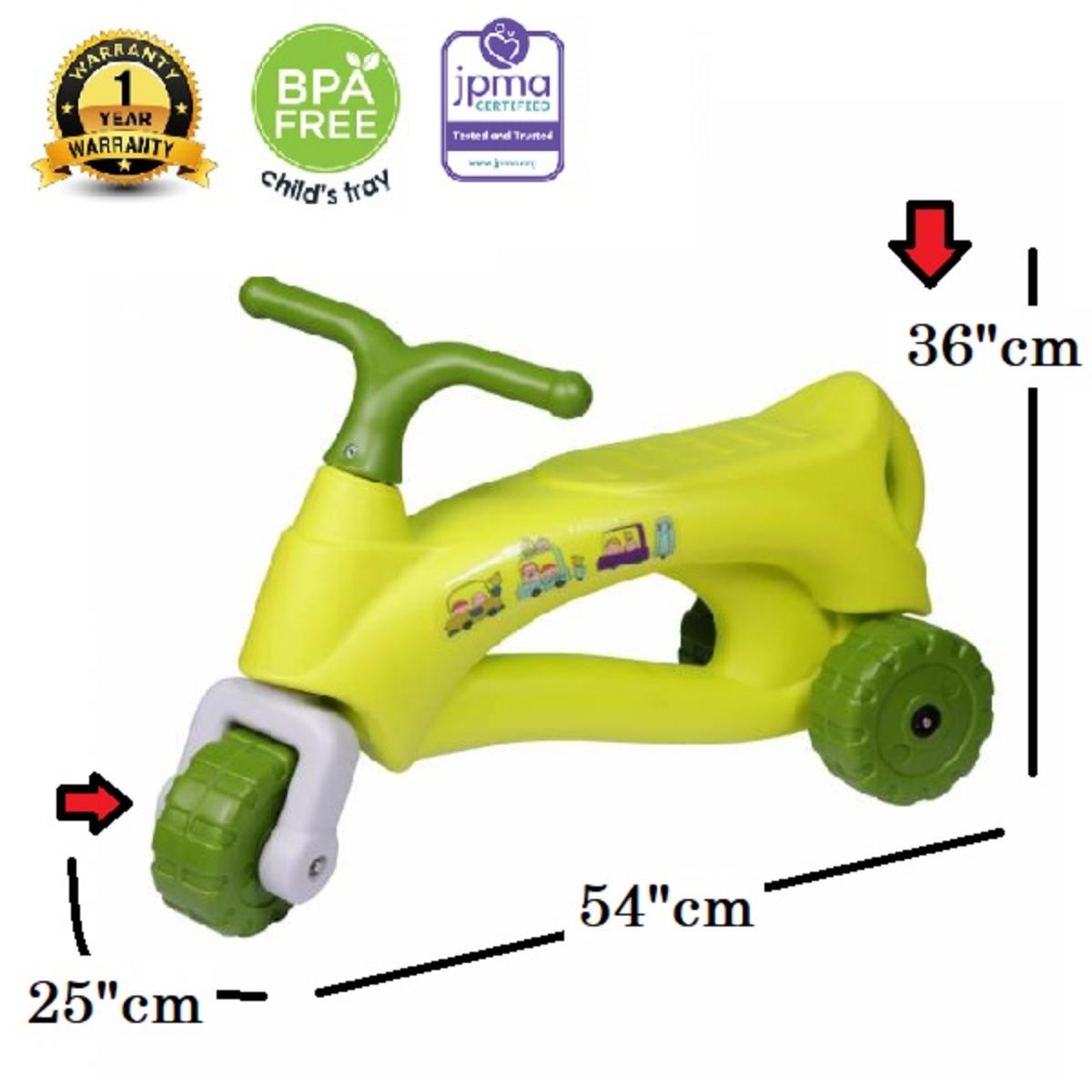 Ching Ching -Baby, toodler Horn march walker with black wheels -Green