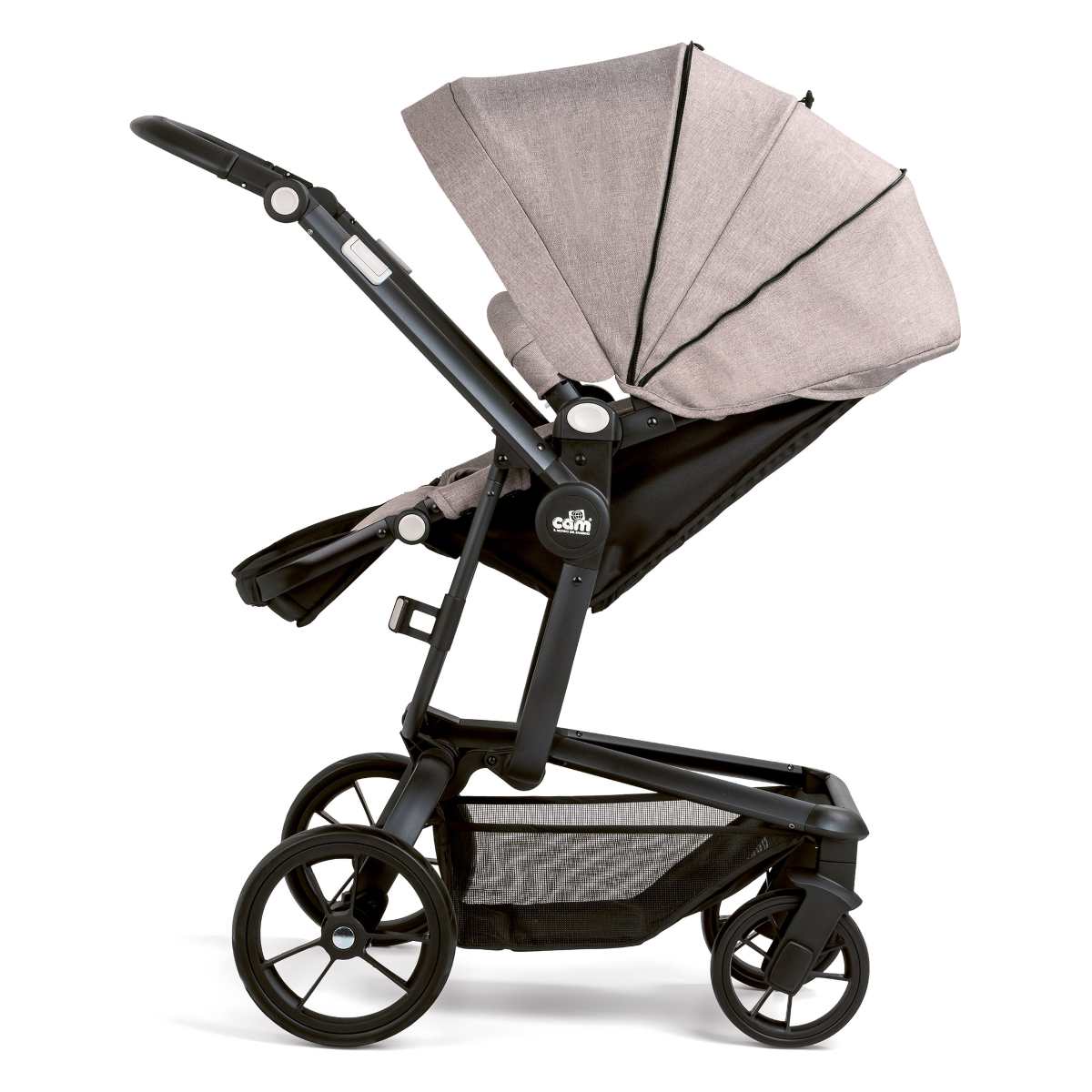 Cam - Taski Sport Baby Travel System - Beige -  super compact and lightweight travel system, Very spacious, from 0 to 4 years old (22 kg.), Rocking Function, Made in italy, Aluminium frame.