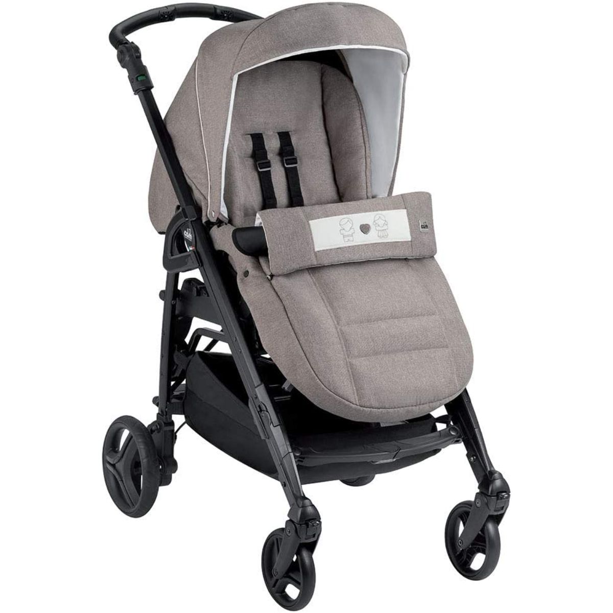 Cam Combi Family Travel System (0-36 Months) - Grey -  from 0 to 4 years old (22 kg.),  Spacious and deeper carrycot, Rocking function, Aluminium frame, Portable and compact folding, made in Italy. 