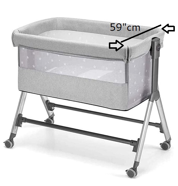 Cam - Sempreconte Baby Co Bed Cradle, Baby cot, Rocking Cradle, Convertible, foldable,  Essential sleeping portable, Crib, bedside - Silver Stars