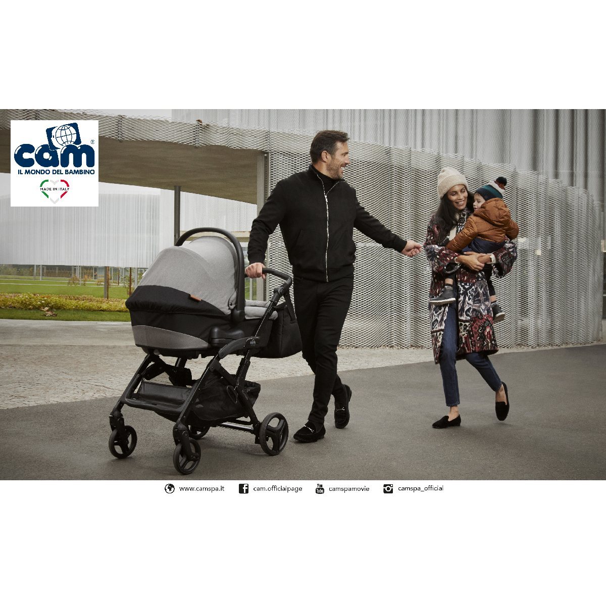 Cam - Fluido Easy Baby Travel System - Navy Blue, Adjustable 3-position backrest, from 0 to 4 years old (22 kg.) 5-point-safety harness, Freestanding when folded, Made in italy. 