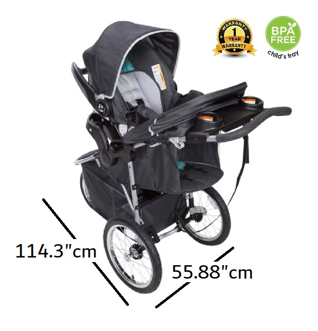 Babytrend Pathway 35 Jogger Travel System Optic Teal Babykish