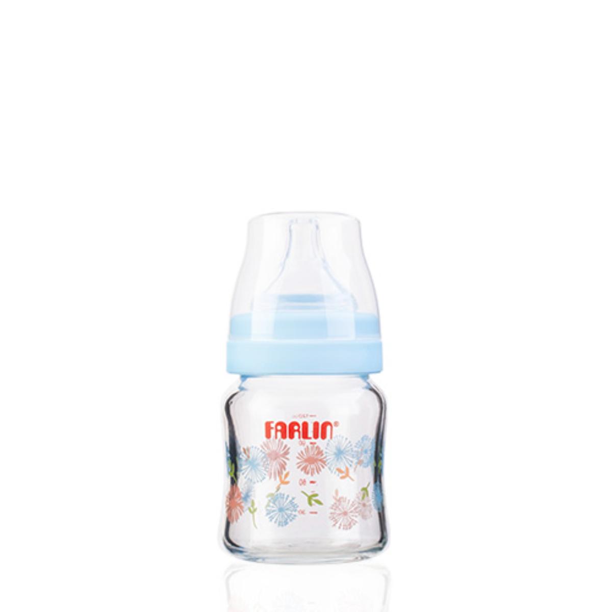 baby-store-dubai Farlin Wide Neck Heat Resistant Glass Feederab, 120 Ml