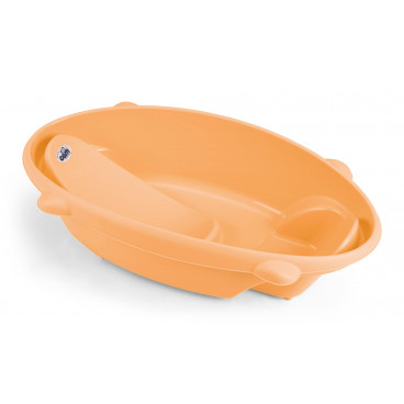 Cam Bollicina Baby Bath Tub - Orange, 1 PC - from 0 to 12 months, Support Feet and Plug to drain the water, Newborn bath tub for baby, portable baby bathtub, made in italy