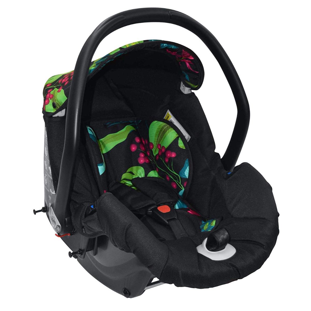 Cam - Mod. Smart & Telaio Dinamico Up - Black Leaves - from 0 to 4 years old (22 kg.),  Spacious and deeper carrycot, Rocking function, Aluminium frame, Portable and compact folding, made in Italy. 