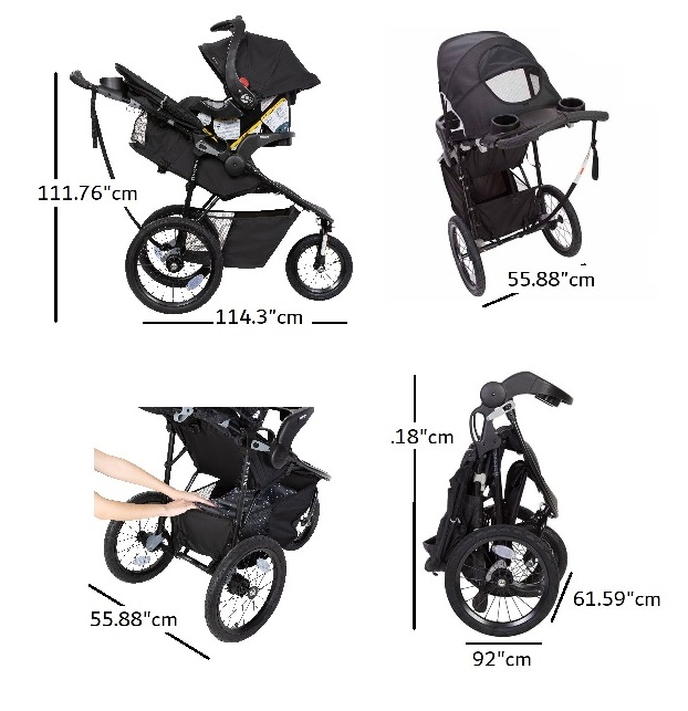 Babytrend CITYSCAPE PLUS JOGGER TRAVEL SYSTEM W/ FLEXLOC ICS- RAVEN