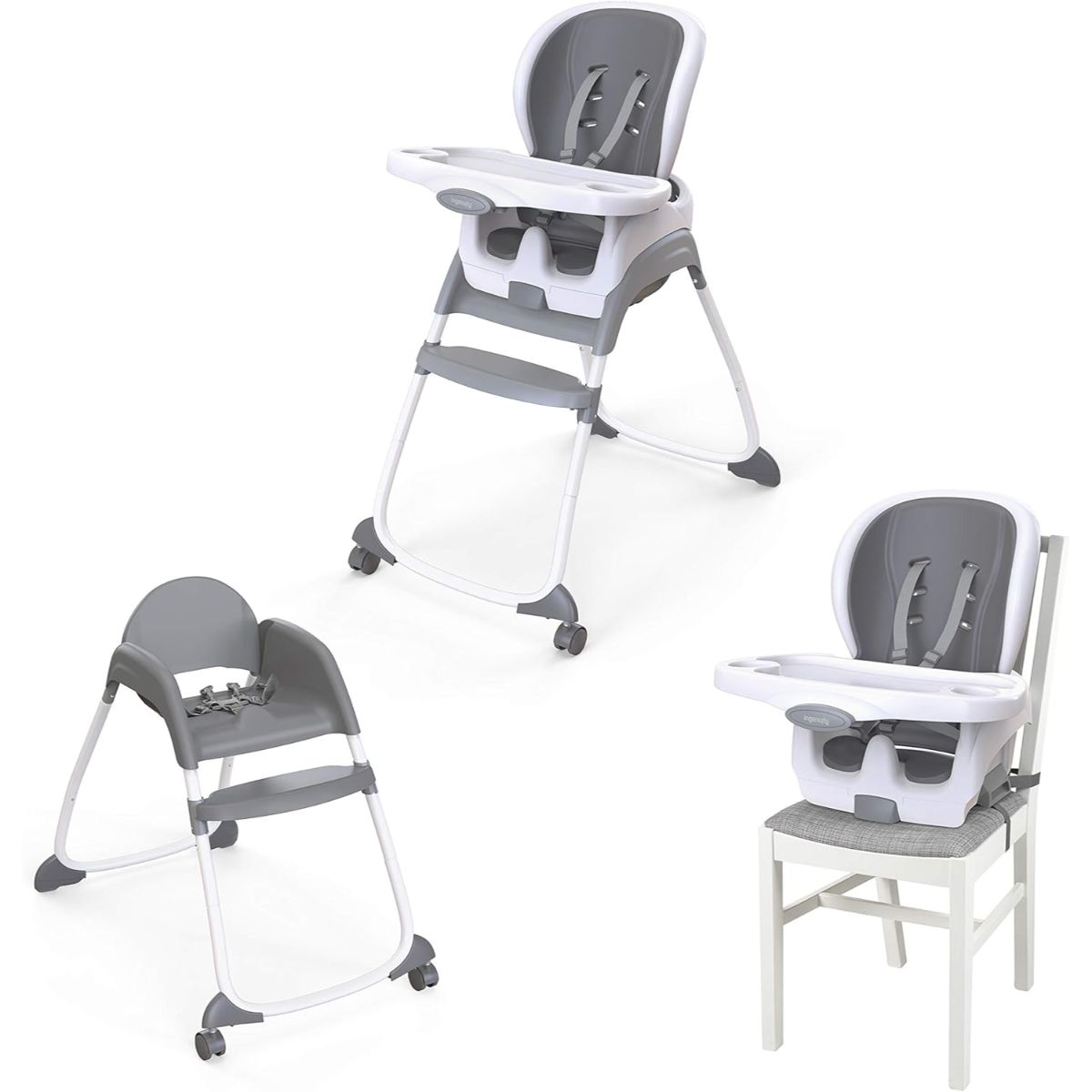 INGENUITY SmartClean™ Trio 3-in-1 High Chair™ - Slate - White and Grey