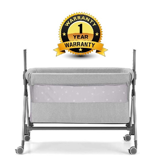 Cam - Sempreconte Baby Co Bed Cradle, Baby cot, Rocking Cradle, Convertible, foldable,  Essential sleeping portable, Crib, bedside - Silver Stars