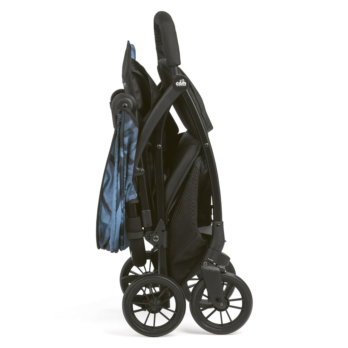 Cam - Giramondo Stroller - Blue Statue,  Baby Stroller, Lightweight, Adjustable Seat, Four Wheels, Strollers, Aluminium frame, 5-point safety harness, Easy to carry, Super compact folding.