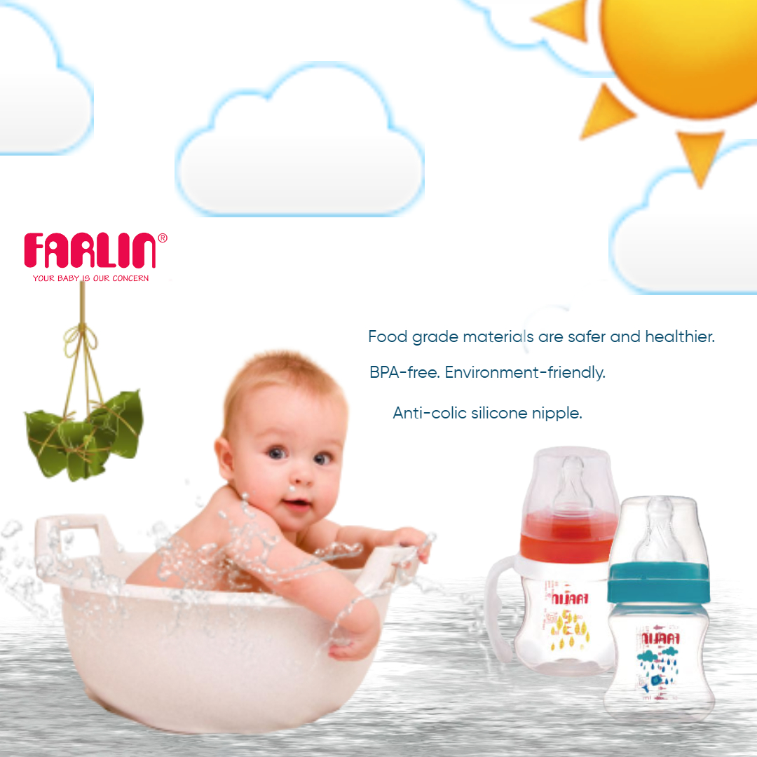 Farlin PP Feeding Bottle + Bottle Wash 150 ML Assorted