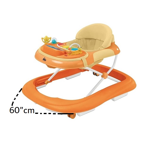 Cam - Giocando Baby Walker, kids, toddler, push, learning, round, activity walker, adjustable, foldable - Oranges