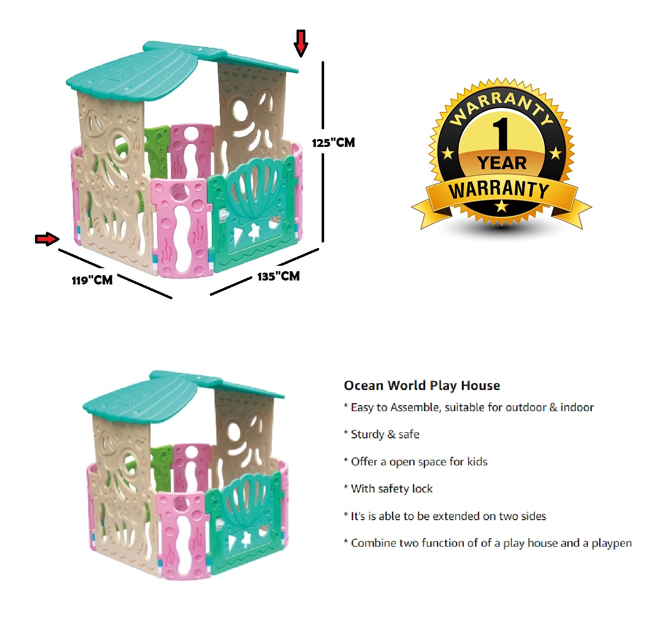 Ching Ching Ocean World Play House with Safety Lock