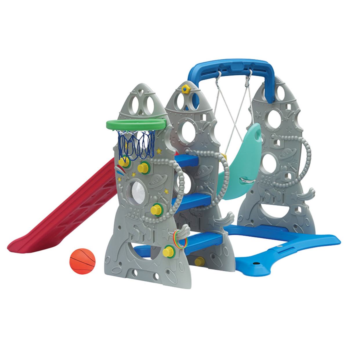 Ching Ching Rocket Slide Swing with Basketball Ring (up to 40kgs) - Pack of 1