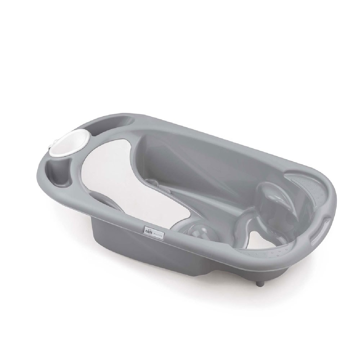 Cam - Baby Bagno Bath Tub - Gray, Bathtime for baby, Soap and sponge trays, Shower accessory, Support feet,  Plug to drain the water, from 0 to 12 months, made in italy