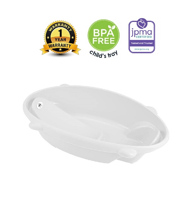 Cam Bollicina Baby Bath Tub - White, 1 PC - from 0 to 12 months, Support Feet and Plug to drain the water, Newborn bath tub for baby, portable baby bathtub, made in italy