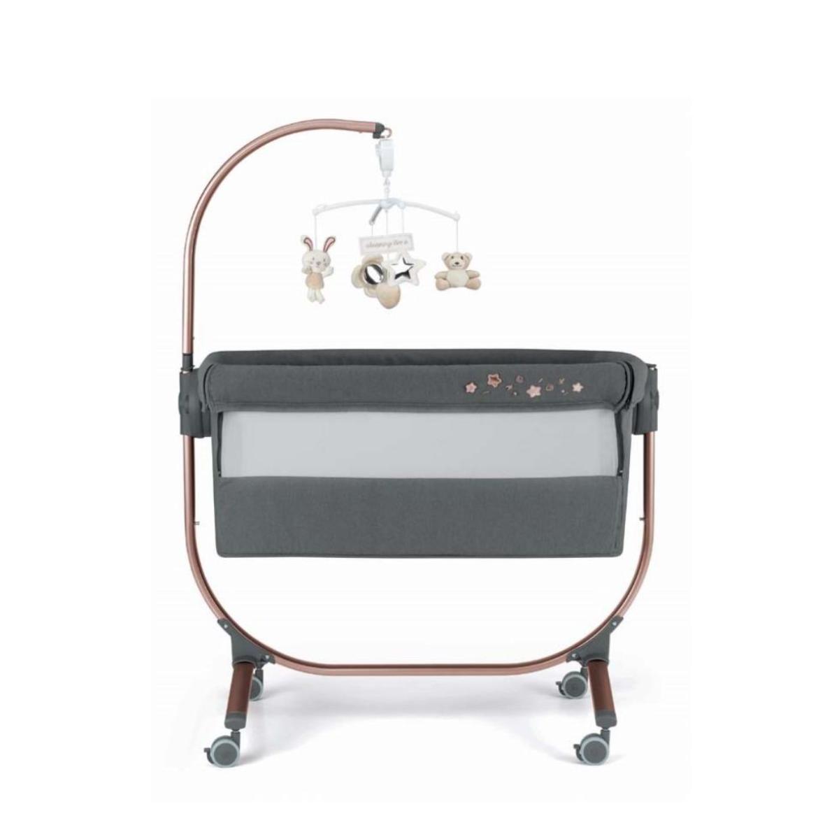 Cam - Cullami - Cradle with co-sleeping function - Suitable for every bed Grey and Rose Gold