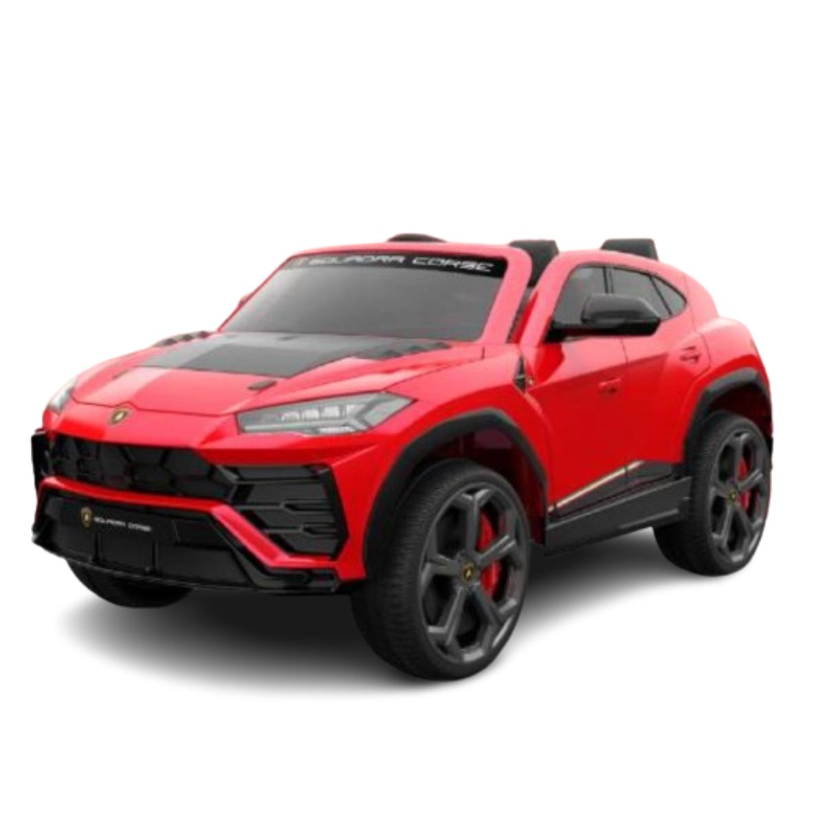 baby-store-dubai VIP STARS -Licensed Lamborghini 12V7ah Battery, Leather seats, real rubber tires, highest quality, original and real lamborghini, Music, Light & USB, Electric Car, drive 12 months above - Black/ Red